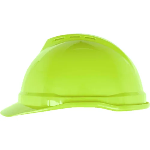 Lime green construction hard hat