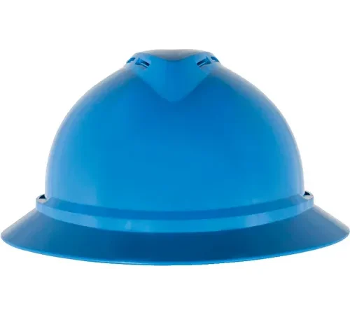 Blue full-brim safety hard hat