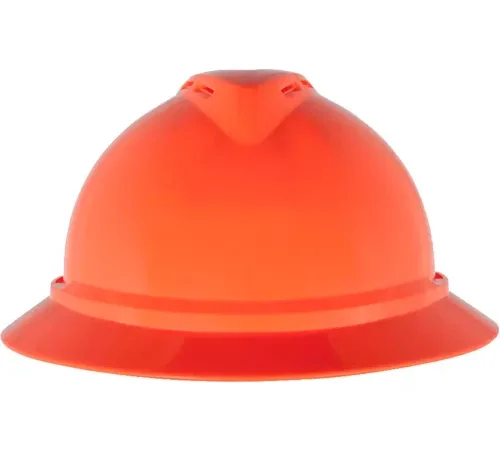 Orange construction safety hard hat