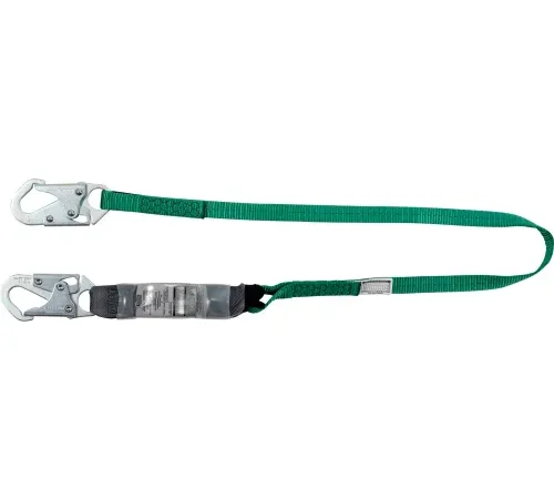 Green safety lanyard with double snap hooks
