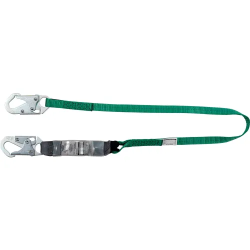 Green safety lanyard with double snap hooks