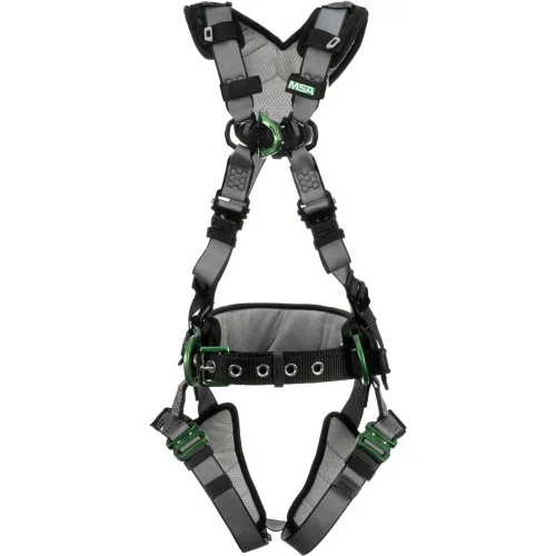 V-FIT" 10195167 Construction Harness, Back & Hip D-Rings, Quick-Connect Leg Straps, 2XL