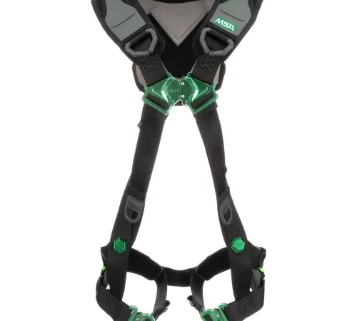 MSA V-FLEX" Full Body Safety Harness, Quick Connect Buckle Leg Strap, Standard