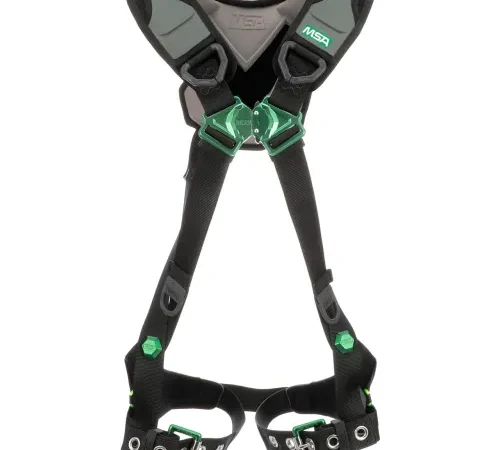 MSA V-FLEX" Full Body Safety Harness, Tongue Buckle Leg Strap, XS