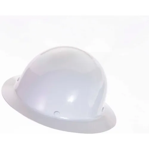 White construction hard hat on white background