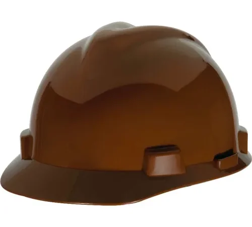Brown construction safety hard hat