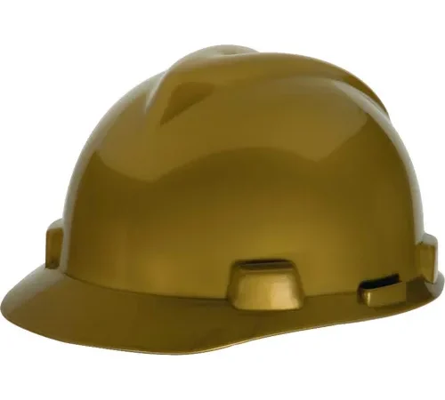 Gold construction hard hat