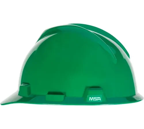 Green MSA safety hard hat