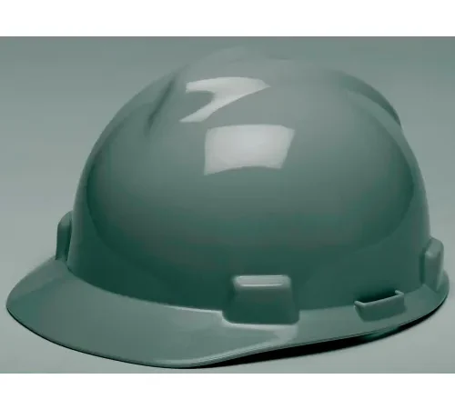 Glossy green construction hard hat