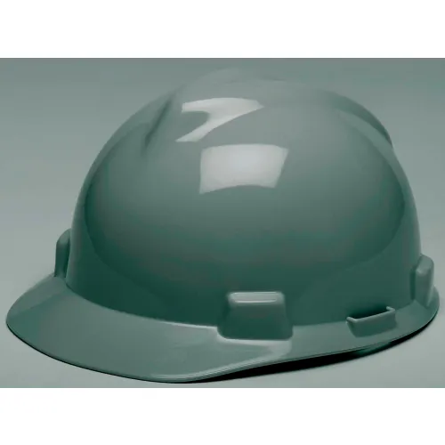 Glossy green construction hard hat