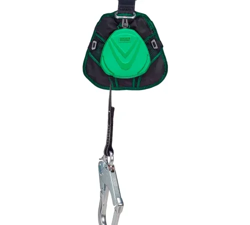 green self-retracting lifeline with carabiner