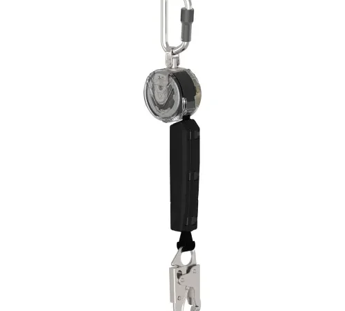 Retractable key reel with carabiner and snap hook