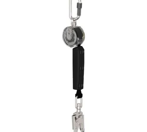 Retractable tool lanyard with carabiner and snap hook