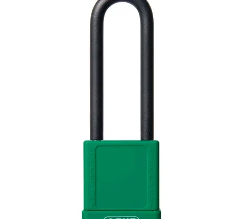ABUS 74HB/40-75 Keyed Alike Lockout Padlock, Non-Conductive 3-Inch Shackle, Green, 06775 - Pkg Qty 8