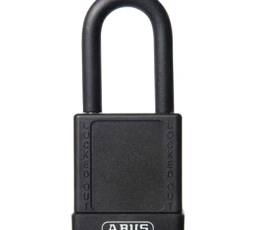 ABUS 74/40 Keyed Different Lockout Padlock, 1-1/2-Inch Non-Conductive Shackle, Black, 09800 - Pkg Qty 10
