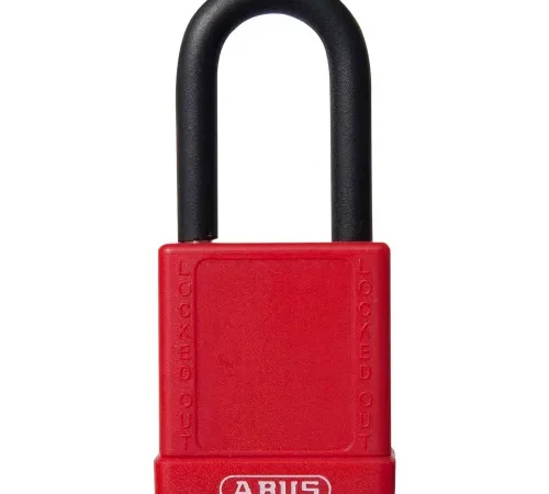 ABUS 74/40 Keyed Different Lockout Padlock, 1-1/2-Inch Non-Conductive Shackle, Red, 09805 - Pkg Qty 10