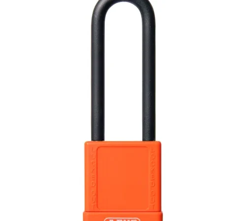 ABUS 74HB/40-75 Keyed Different Lockout Padlock, Non-Conductive 3-Inch Shackle, Orange, 09843 - Pkg Qty 8