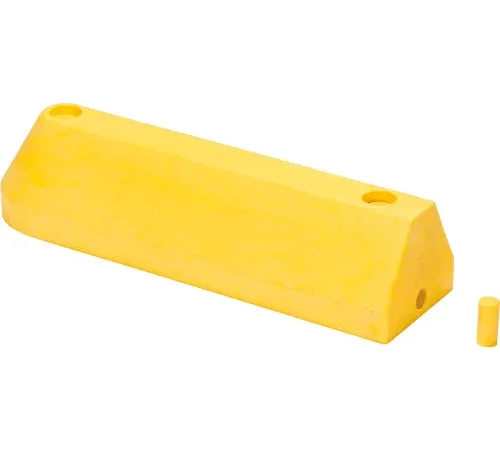 Vestil" Modular Guard Curb, End Section, 21-1/4"L x 6"W x 5"H, Yellow