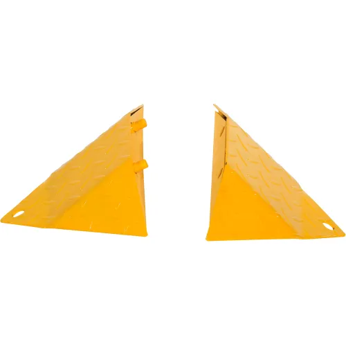 Vestil" Traffic Spiked Speed Bump End Caps, 15-1/4"L x 10-5/8"W x 2"H, Yellow