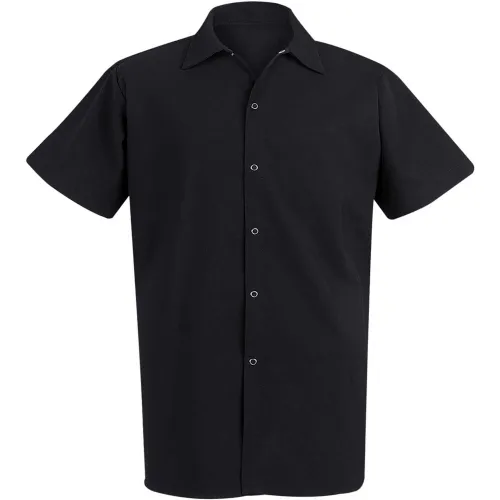 Chef Designs Spun Polyester Long Cook Shirt, Black, Spun Polyester, 4XL