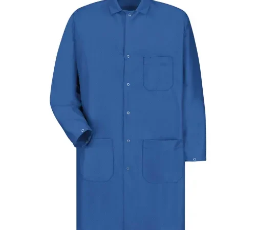 Blue lab coat with three pockets