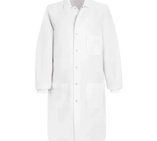 Long white lab coat with pockets