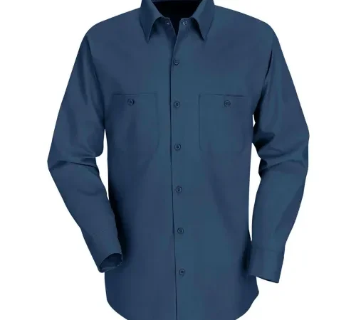 Red Kap® Men's Industrial Work Shirt Long Sleeve Dark Blue Regular-L SP14