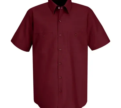 Red Kap® Men's Industrial Work Shirt Short Sleeve Burgundy XL SP24