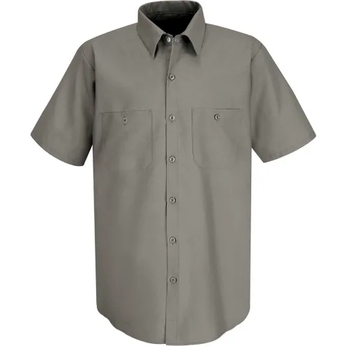 Red Kap® Men's Industrial Work Shirt Short Sleeve Gray L SP24 - Image 2
