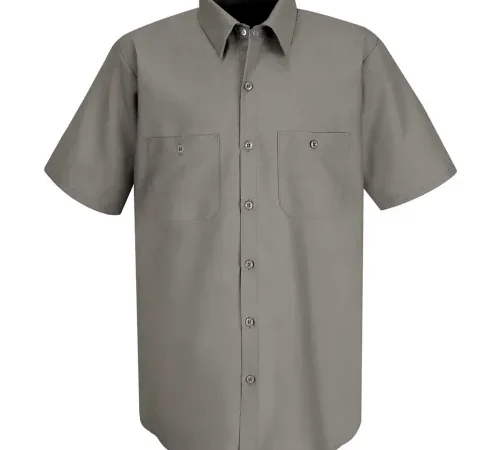 Red Kap® Men's Industrial Work Shirt Short Sleeve Gray L SP24