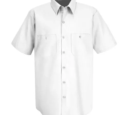 Red Kap® Men's Industrial Work Shirt Short Sleeve White Long-M SP24