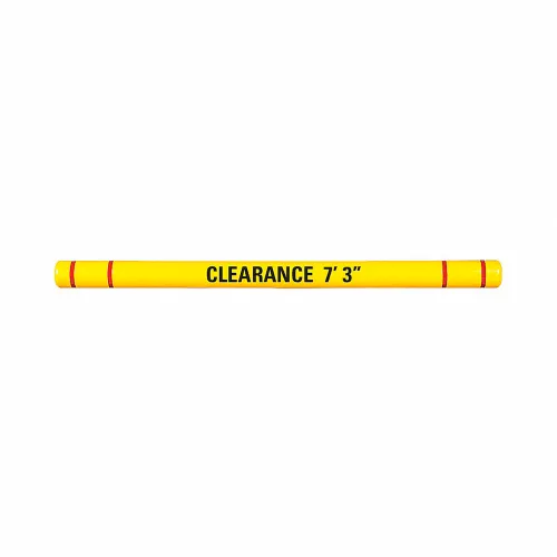 Yellow clearance bar marked 7 feet 3 inches
