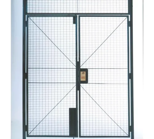 WireCrafters? RapidWire" Woven Wire Double Hinged Door, 6'W x 7'H, 8' 5-1/4" Overall Ht.