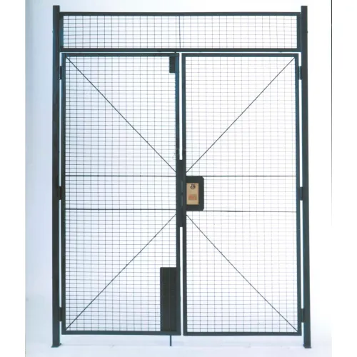 WireCrafters® RapidWire" Woven Wire Double Hinged Door, 8'W x 7'H, 12' 5-1/4" Overall Ht.