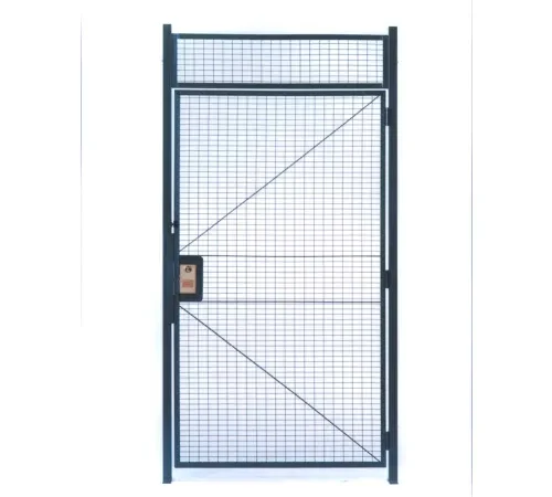 WireCrafters? RapidWire" Woven Wire Hinge Door, 3'W x 7'H, 10' 5-1/4" Overall Height