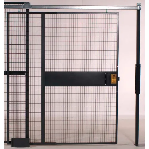 WireCrafters RapidWire" Woven Wire Slide Door, 4'W x 8'H, 8' 5-1/4" Overall Height