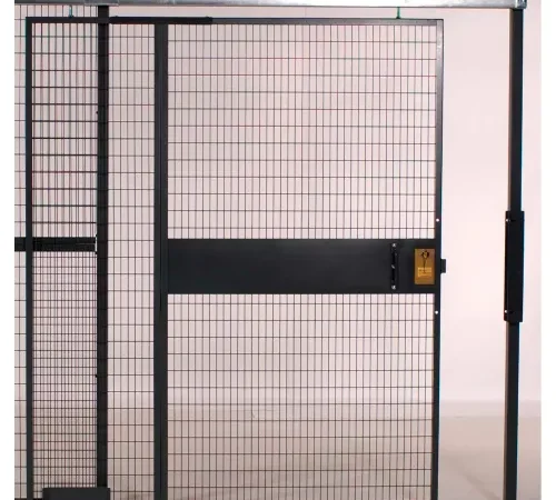 WireCrafters? RapidWire" Woven Wire Slide Door, 5'W x 8'H, 8' 5-1/4" Overall Height