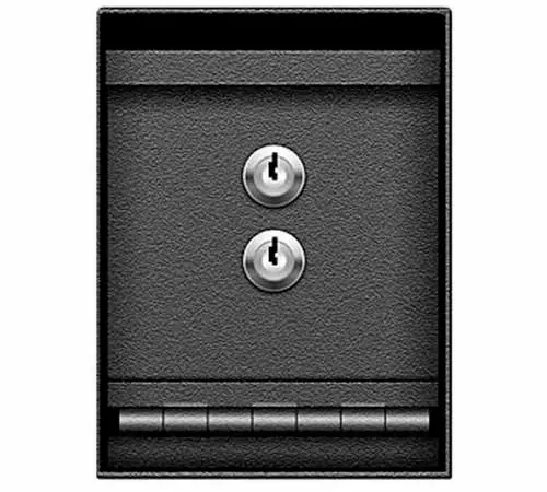 Wilson Safe Depository Safe MS2K Dual Key Lock - 14-1/2"W x 6"D x 8"H, Black