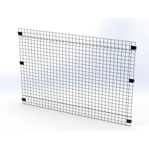Welded wire mesh fence panel with brackets