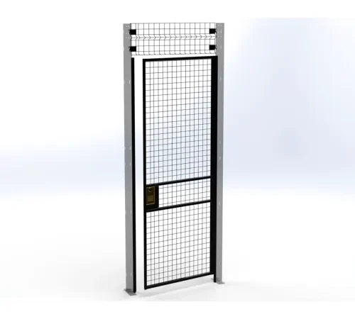 Husky Rack & Wire" Welded Wire Security Partition Swing Door, HRSO, 3'W x 8'H, Black