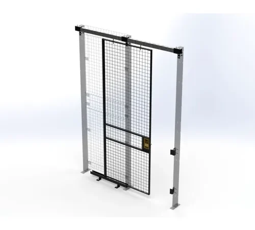 Industrial sliding wire mesh security gate