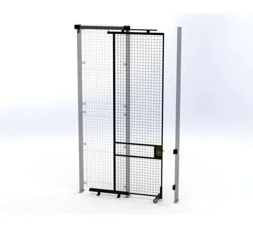 metal mesh sliding security gate with door