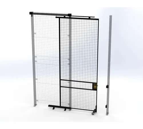 Sliding industrial wire mesh security gate