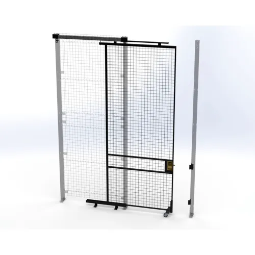 Sliding industrial wire mesh security gate