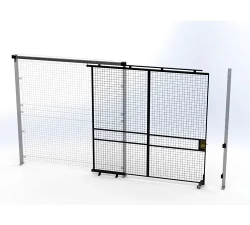 Sliding industrial wire mesh security gate