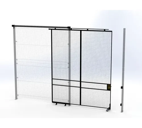 Sliding industrial wire mesh security gate