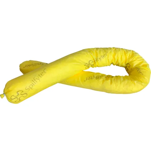 Spilfyter Hazmat Socks, 3"W x 4'L, Yellow, 40/Pack