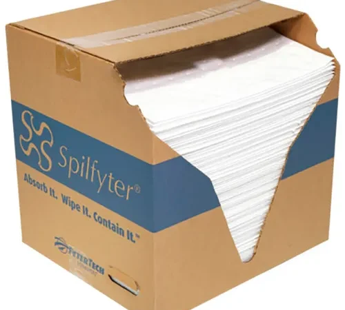 Spilfyter? Oil Only Single-Ply Pad, Premium Weight, 16"W x 18"L, White, 100/Pack