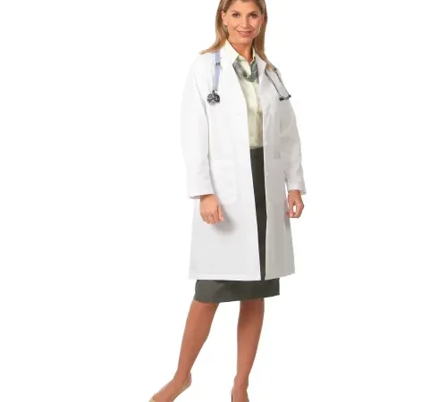 Female doctor in white coat with stethoscope