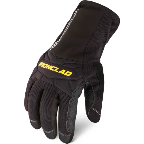 Black Ironclad work glove with yellow logo